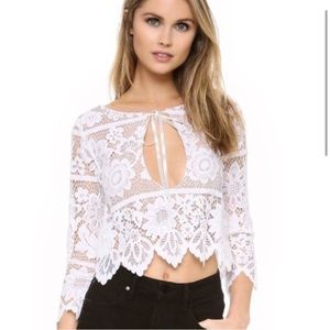FOR LOVE AND LEMONS lace crop top size XS